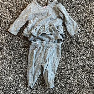 Gray Ruffled Baby Outfit